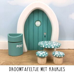 Droomtafeltje met krukjes Zeegroen