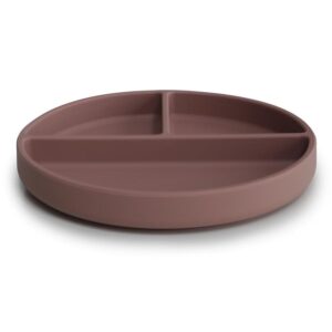 Mushie Siliconen Plate met Zuignap - Cloudy Mauve