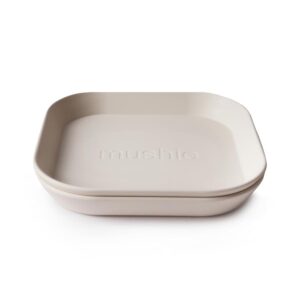 Mushie Plates Vierkant Set van 2 - Ivory