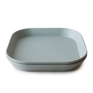 Mushie Plates Vierkant Set van 2 - Sage