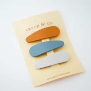 Grech & Co snap matte clip set van 3 - Golden|Light Blue|Buff
