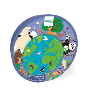 Scratch - Contour Puzzel Wereld - 45 Stuks